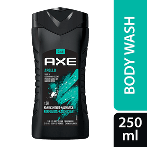 Axe Axe Apollo 3 In 1 Body Face Hair Wash For Men Long Lasting Fragrance 250ml 250 Ml