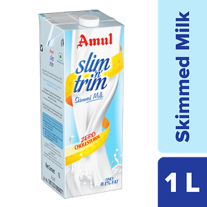 Amul Slim N Trim Skimmed Milk 1 L Tetra Pouch