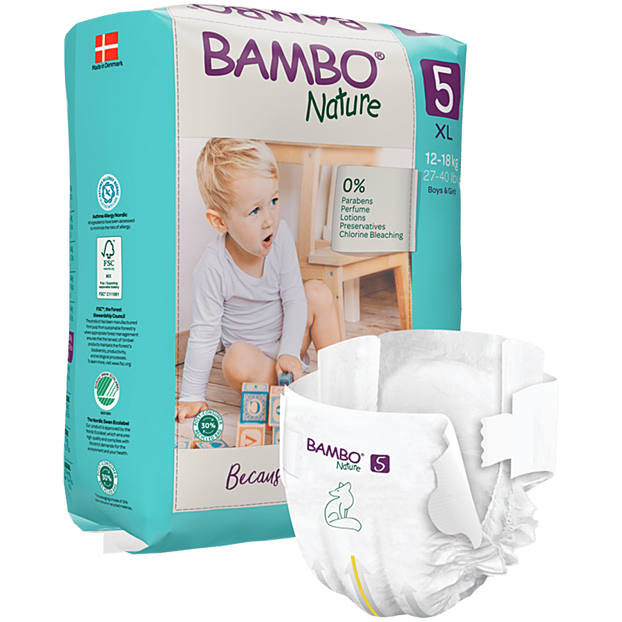Bambo Nature Tape Diapers With Wetness Indicator Xl 22 Pcs