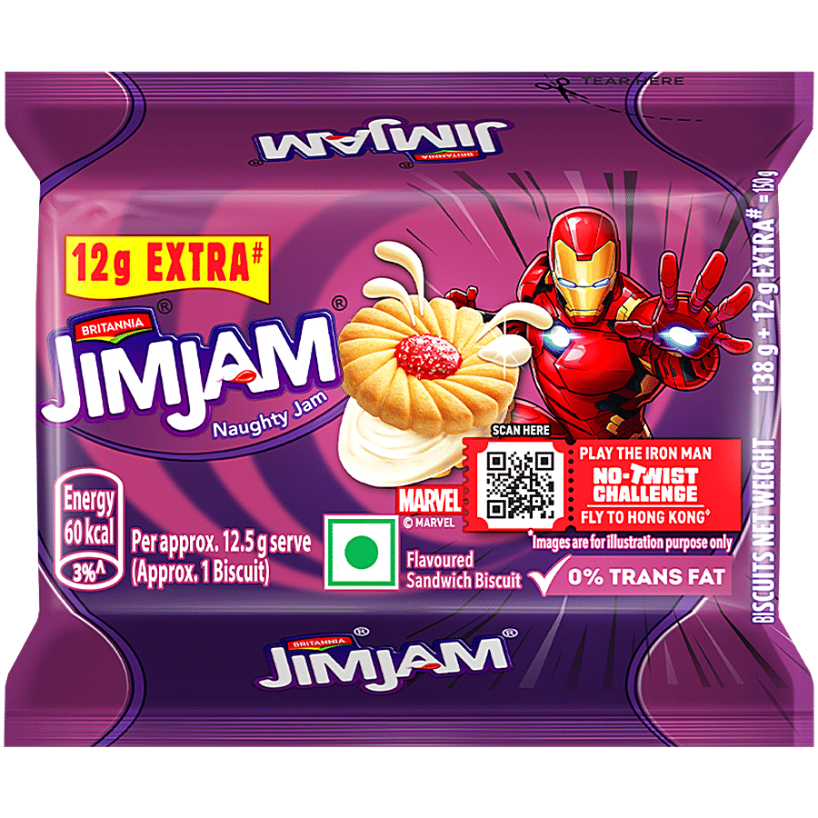 Britannia Treat Jim Jam Cream Biscuits 150 G