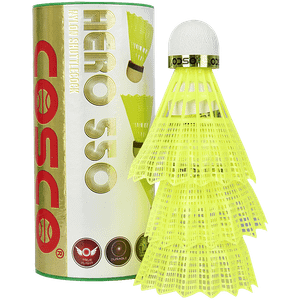 Cosco Yellow Aero 550 Nylon Shuttlecocks 3 Pcs