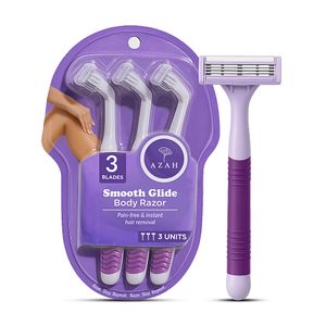 Azah Smooth Glide Body Razor For Women Pain Free Instant Hair Removal 3 Pcs