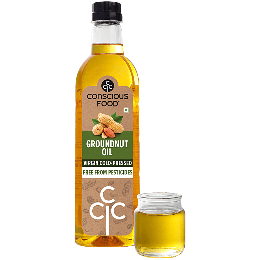 Conscious Food Groundnut Oil Organic Cold Pressed 1 L