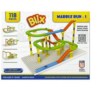 Blix Marble Run Tracks Building Kit Multicolour 118 Parts 1 Pc