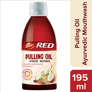 Dabur Red Pulling Oil Ayurvedic Mouthwash Oral Detox For Teeth Gums 195 Ml
