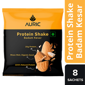 Auric Protein Powder Kesar Badam Flavour Vegan For Men Women 36 G