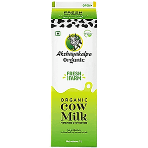 Akshayakalpa Organic Cow Milk Pasteurized Homogenized Pure Natural 1 L