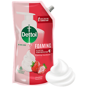 Dettol Foaming Hand Wash Ph Balanced 100 Germs Protection Refill Strawberry 700 Ml