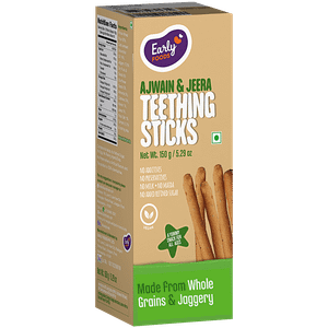 Early Foods Organic Whole Wheat Ajwain Jaggery Teething Sticks 150 G