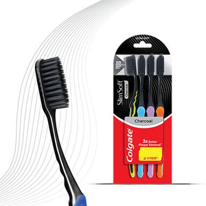 Colgate Slim Soft Charcoal Toothbrush 4 Pcs