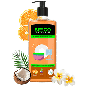 Beco Natural Dishwash Liquid Orange Frangipani 750 Ml