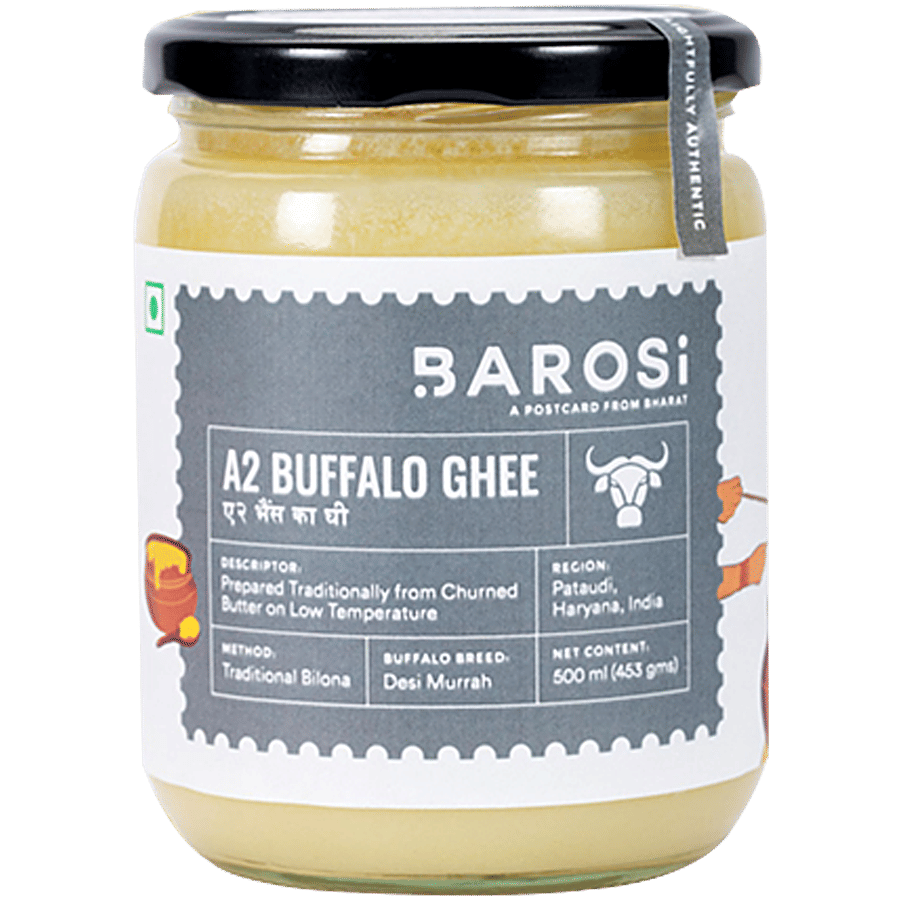 Barosi A2 Buffalo Ghee Rich In Antioxidants Improves Immune System 500 Ml