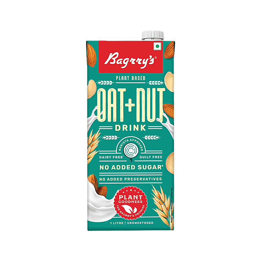 Bagrrys Plant Based Oat Nut Drink Dairy Gluten Free No Added Sugar 1 L