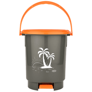 Asian Look Beautifull Dustbin Jr With Handle Orange 8 L