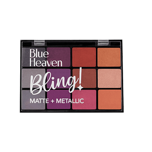 Blue Heaven Eye Shadow Palette Bling Matte Metallic 12 In 1 22 G Cocktail Fever