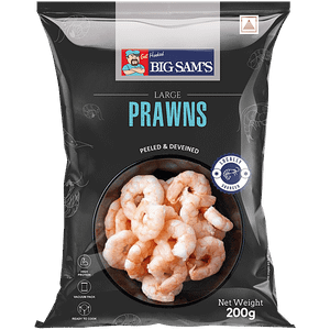 Big Sams Frozen Prawns Large 250 G