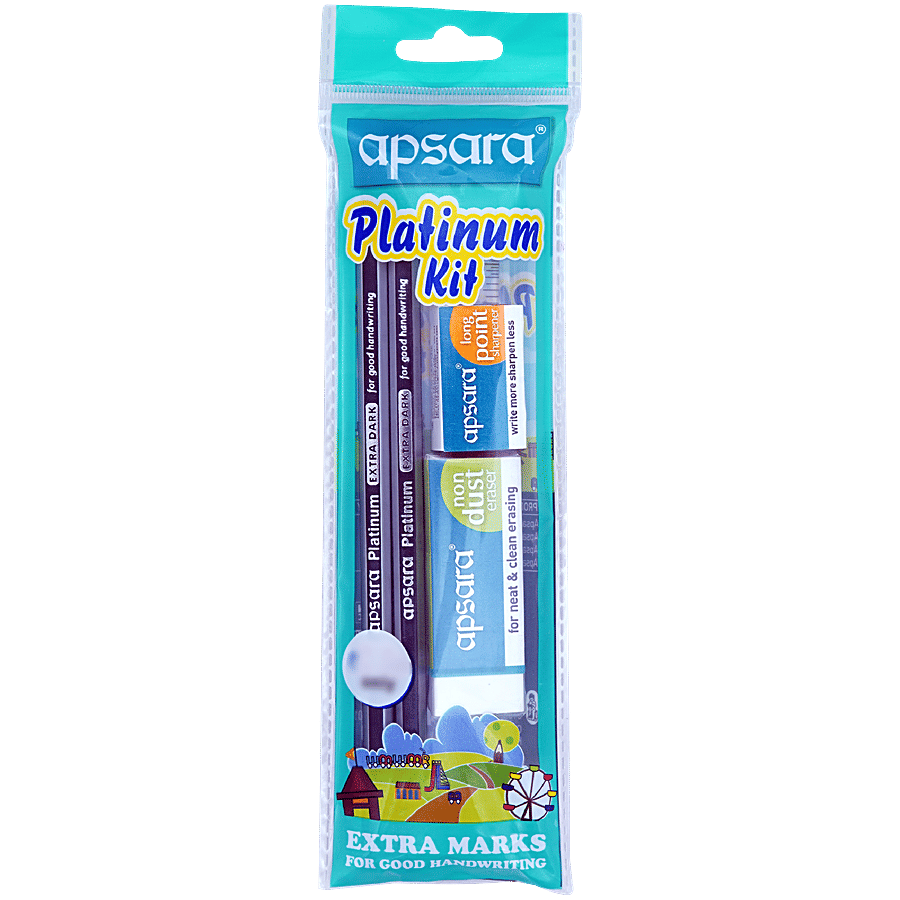 Apsara Platinum Kit Assorted Stationery Useful For Children 5 Pcs