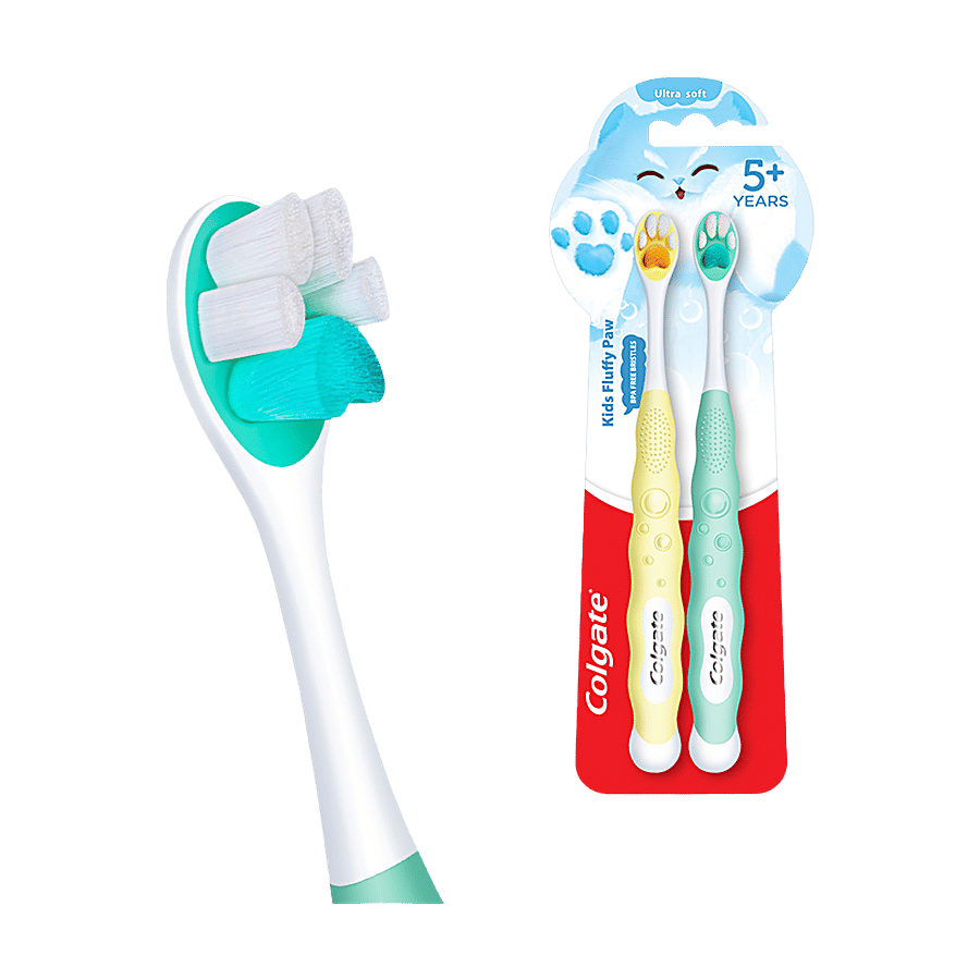 Colgate Kids Fluffy Paw Ultra Soft Toothbrush For 5 Years 2 Pcs