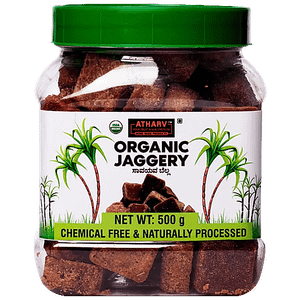 Atharv Home Made Products Organic Jaggery Cube Chemical Free Naturally Processed 1 Kg Jar