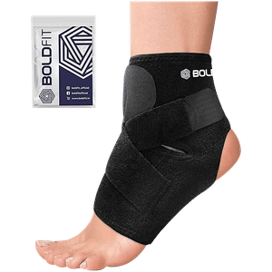 Boldfit Premium Ankle Support Compression Brace For Injuriesankle Protection Guard Black Free Size 1 Pc