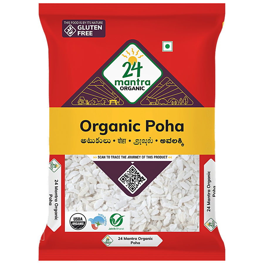 24 Mantra Organic Poha Flattened Riceavalatukulu 500 G Pouch