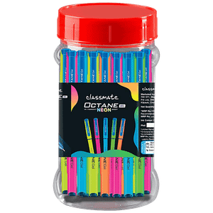 Classmate Octane Gel Pen Neon Series Blue Smudge Free Smooth Writing 1 Pc Jar