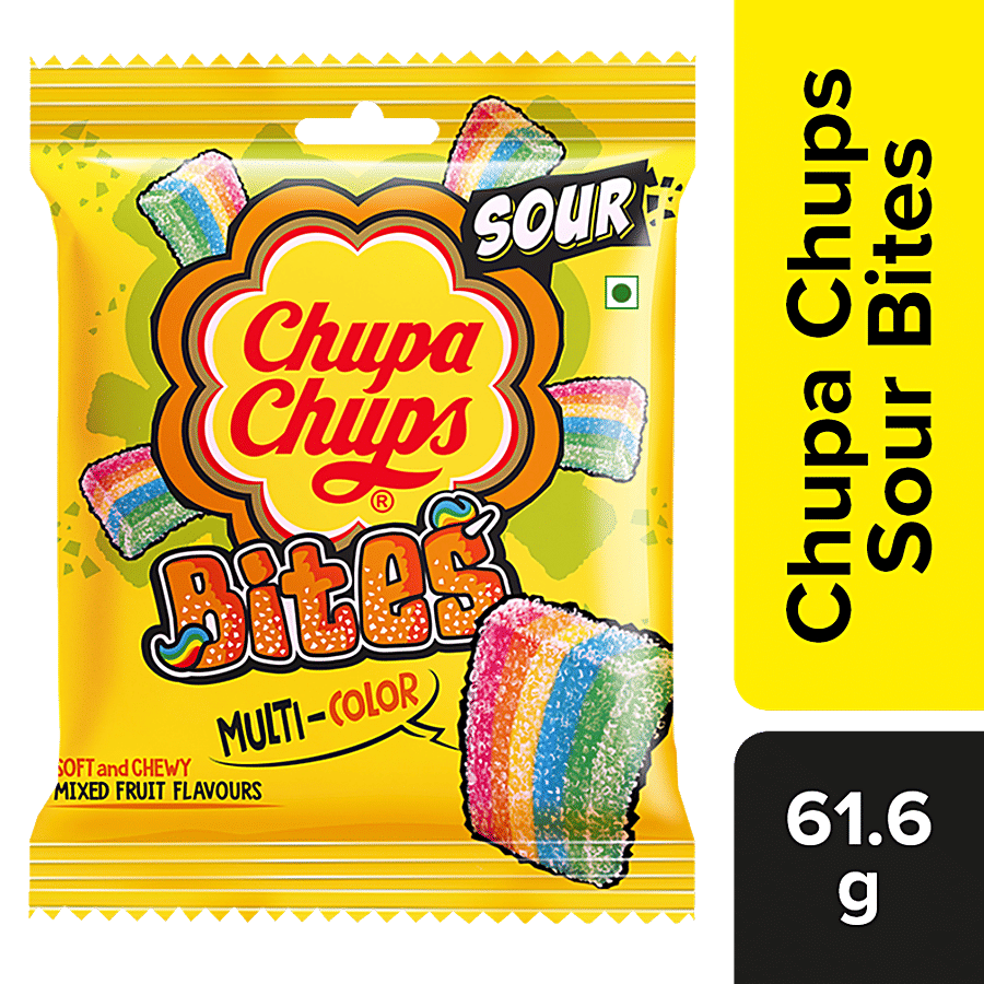 Chupa Chups Sour Bites Mixed Fruit Flavour Soft Chewy Toffee 616 G