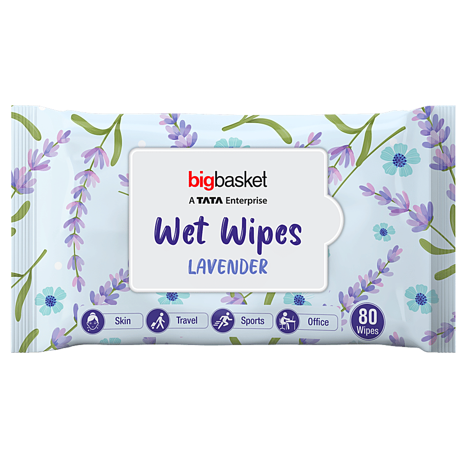 Bigbasket Wet Wipes Lavendar 80 Pulls