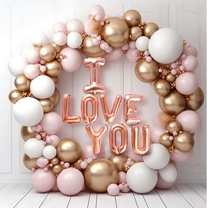 Dp I Love You Foil Balloons Letter Set Rose Gold 8 Pcs