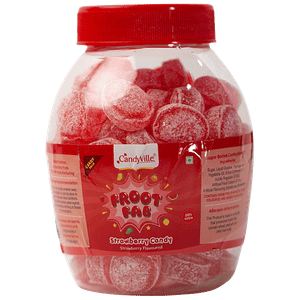Candyville Froot Fab Flavoured Candy Strawberry Refreshing Taste 300 G Jar