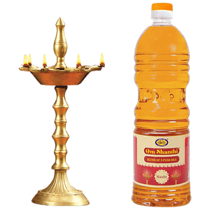 Cycle Om Shanthi Pure Navin Puja Oil Blend Of 5 Puja Oils For Diyalamp 1 L