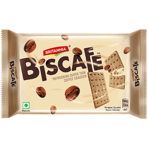 Britannia Biscafe Super Thin Coffee Crackers Sugar Sprinkled Biscuits 100 G