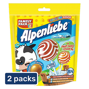 Alpenliebe Pop Assorted Flavours Lollipop 2x64 G Pouch