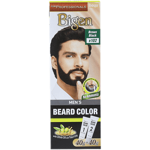 Bigen Mens Beard Colour With Olive Oil Taurine 80 G Brown Black B102