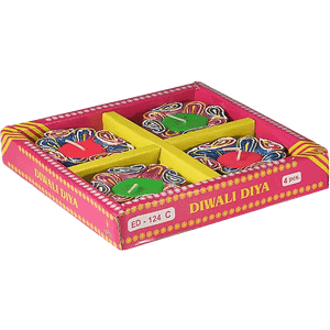 Dp Wax Diya Assorted Colour Ed124h 4 Pcs
