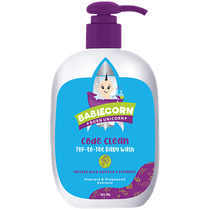 Babiecorn Babiecorn Code Clean Baby Top To Toe Wash Infused With Saffron Turmeric Aloevera 400ml 400 Gm