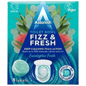 Astonish Toilet Bowl Tablet Fizz Fresh Deep Cleaning Foam Action Eucalyptus Fresh 8 Pcs