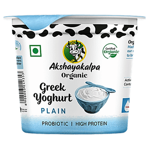 Akshayakalpa Organic Greek Yoghurt Plain Probiotic High Protein 100 G