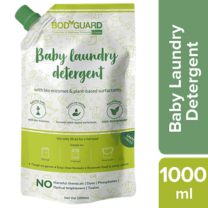 Bodyguard Baby Laundry Liquid Detergent Plant Based With Bio Enzymes Lemon Oil 1 L Pouch