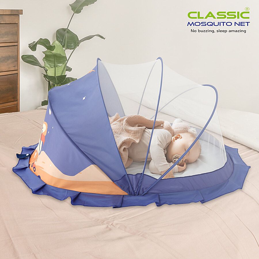 Classic Mosquito Net Mosquito Astronaut Print Net Baby Blue For 0 To 24 Months 1 Pc