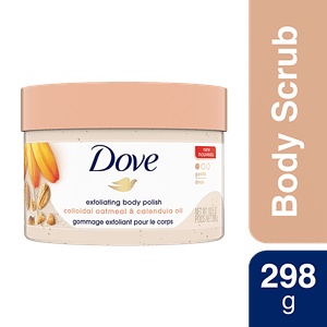 Dove Dove Exfoliating Body Polish Scrub Oatmeal Calendula Oil For Delicate Skin 298g 298 Gm