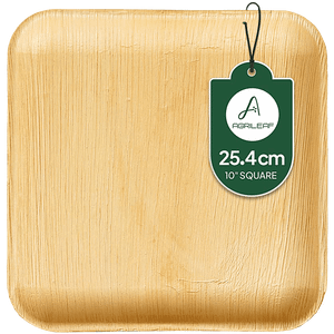 Agrileaf 10 Inch Square Disposable Areca Palm Leaf Plates Eco Friendly Dinner Plates Pack Of 10 10 Pcs