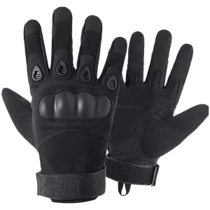 Autoguys Ff 1 Tpr Knuckle Protection Full Finger Bike Riding Gloves Tactical Hand Gloves For Bike Washable Fabric Size Xl Black 2 Pcs