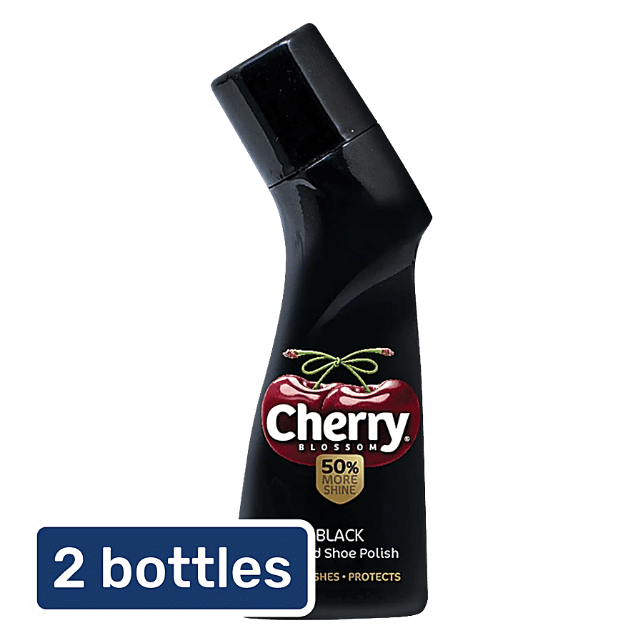 Cherry Blossom Liquid Shoe Polish Black 2x75 Ml