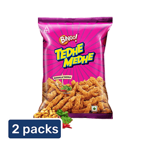 Bingo Tedhe Medhe Snacks With Corn Rice Dal Masala Tadka 2x90 G