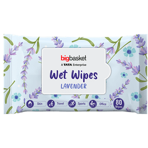 Bigbasket Wet Wipes Lavendar 80 Pulls