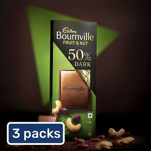 Cadbury Bournville Raisin Nut Dark Chocolate 3x80 G