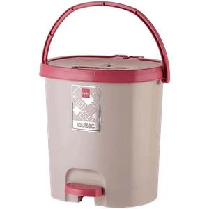 Cello Cello Cubic Plastic Pedal Dustbin Small Size Trash Can Garbage Waste Bin With Lid Handle Ideal For Home Kitchen Office Bathroom Washroom 7 Liters Pink 7 L