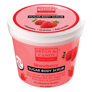Bryan Candy Sugar Body Scrub Strawberry Ph 55 Skin Friendly Paraben Free 250 G