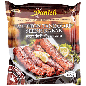 Danish Mutton Tandoori Seekh Kabab 100 Halal Product No Added Colours Ready To Cook 500 G